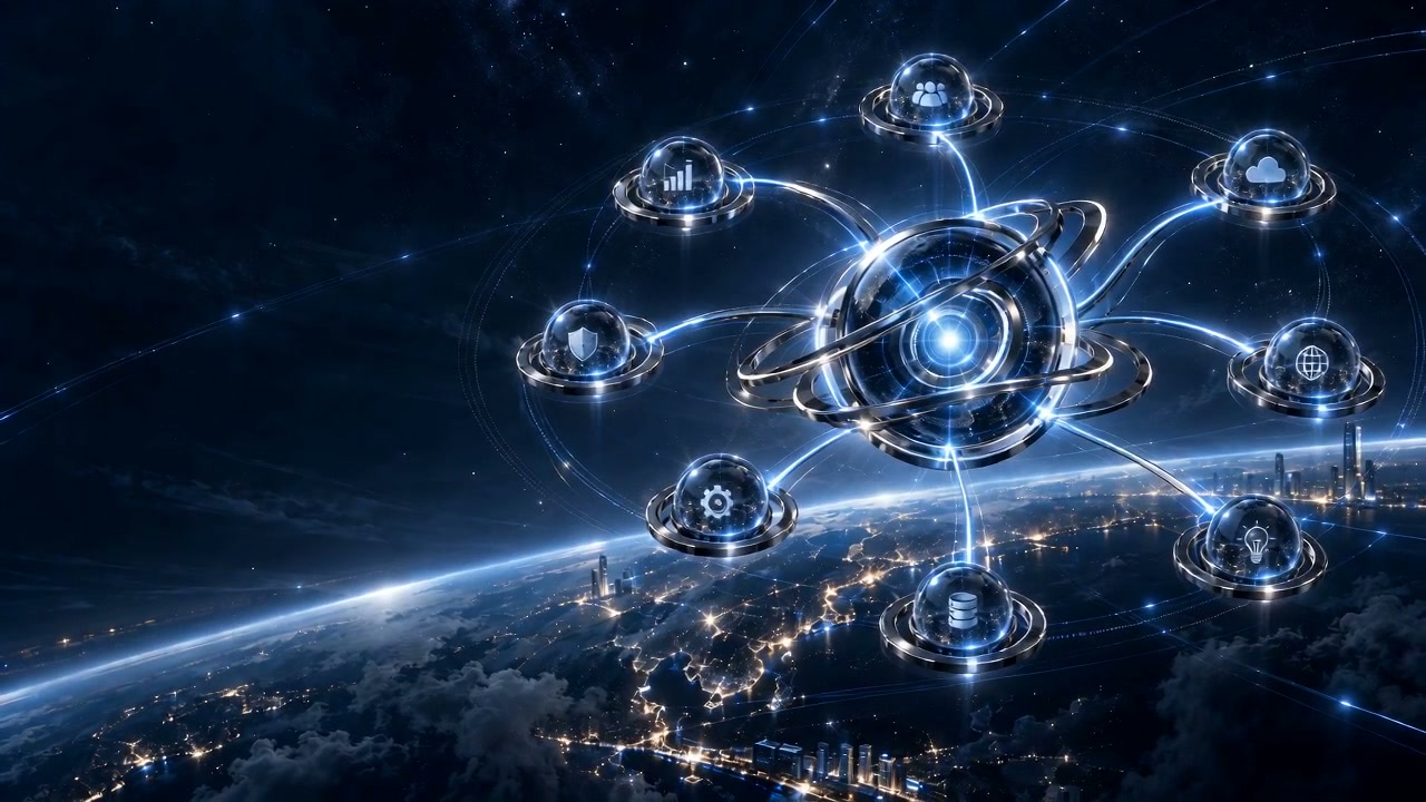 Eight capability nodes connected through the FHNETWORK system